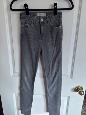 Topshop Gray Skinny High-Rise Jeans